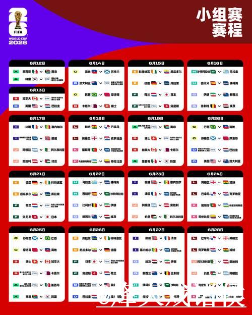 2026世界杯小组赛赛程全解析